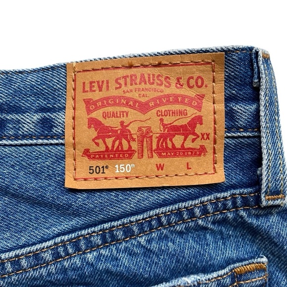 LEVI’S 501 Original Denim 150th Limited Edition NEW 29x30 Jeans Pieced Straight - Picture 9 of 12